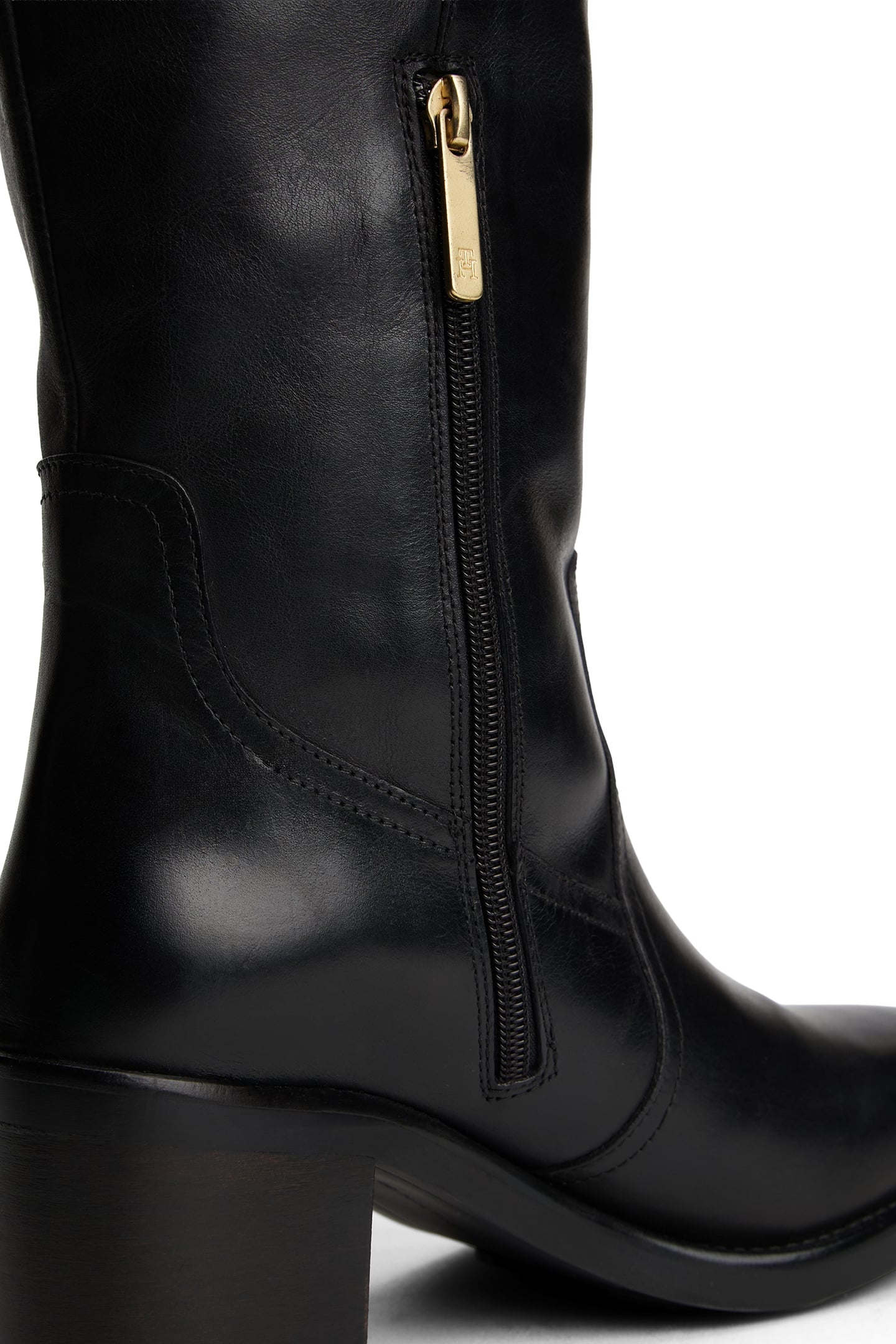 RIDING LEATHER LONG BOOTS BLACK 6
