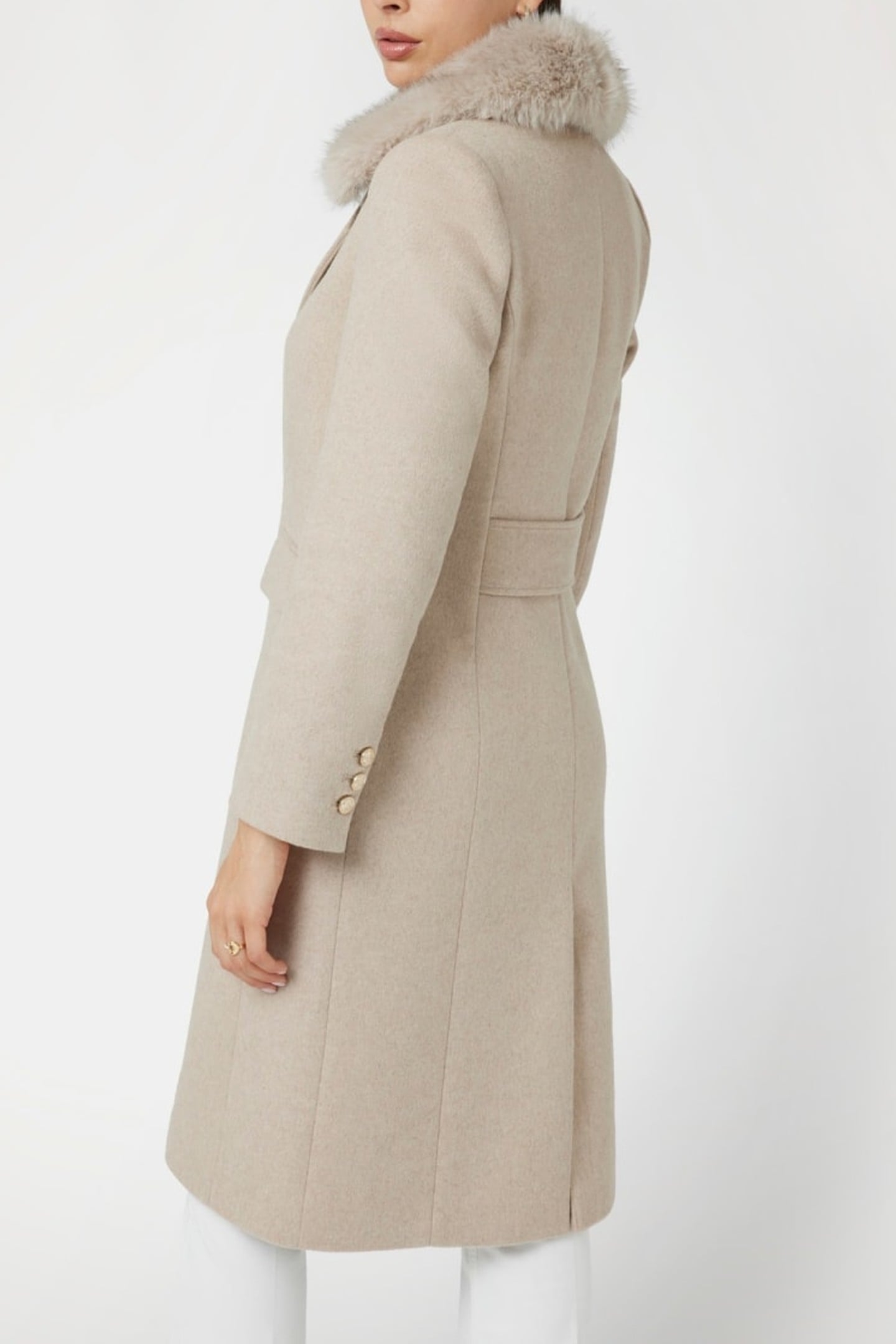 GUESS ECO NANCY FIT COAT FAUX CEMENTO MULTI 5