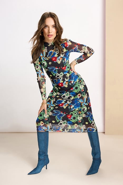 DRESS - FLOWER GLORY MULTI SLIM 4