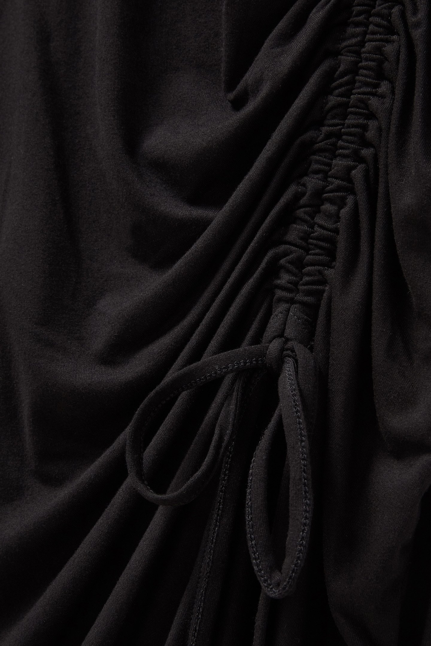 ASYMETRIC RUCHED FRONT LS DRESS BLACK 7