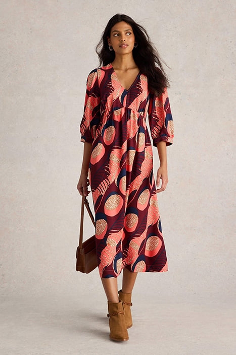 LUCY MIDI DRESS PLUM PRINT 1