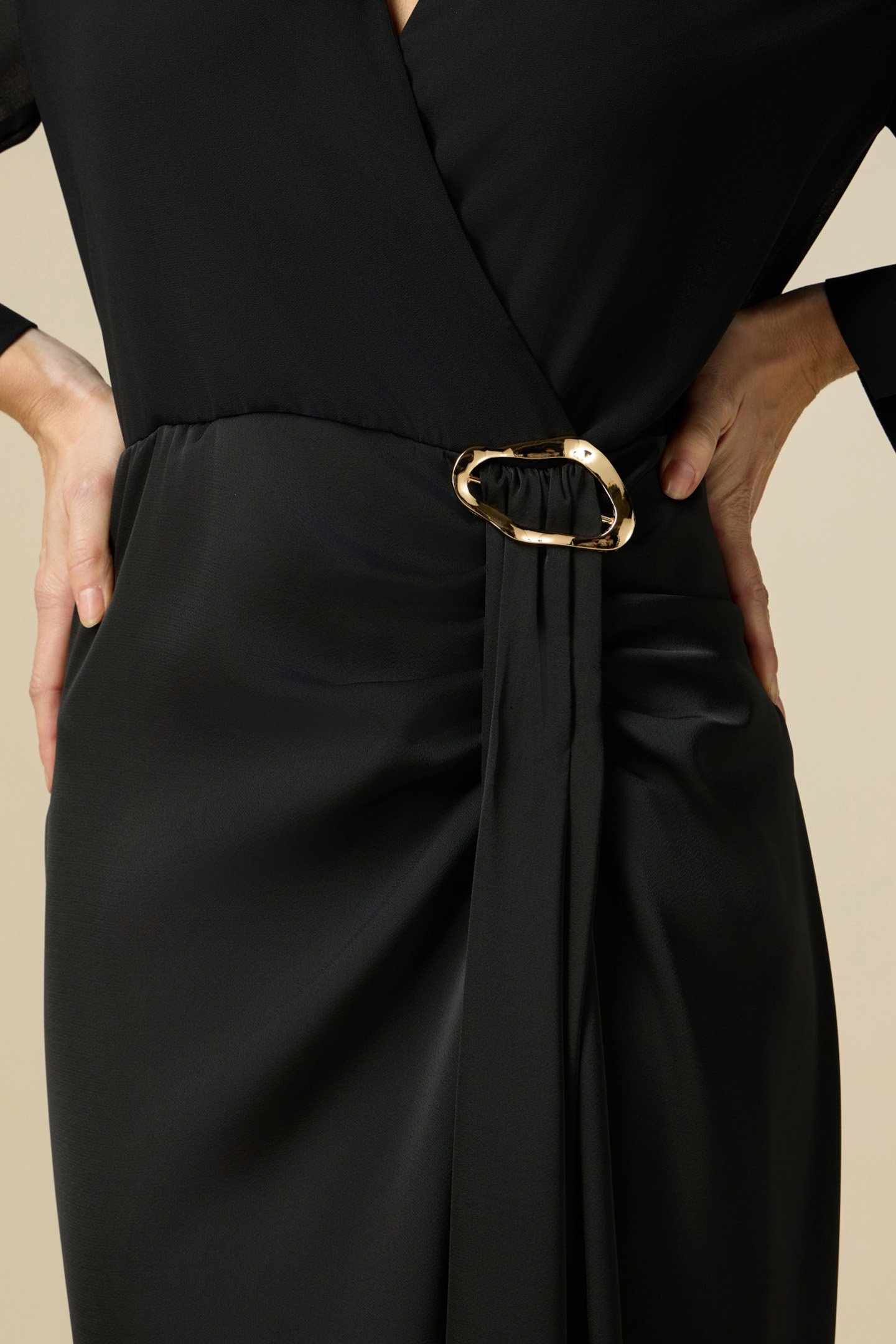 LONG DRESS WITH SATIN SKIRT BLACK 5