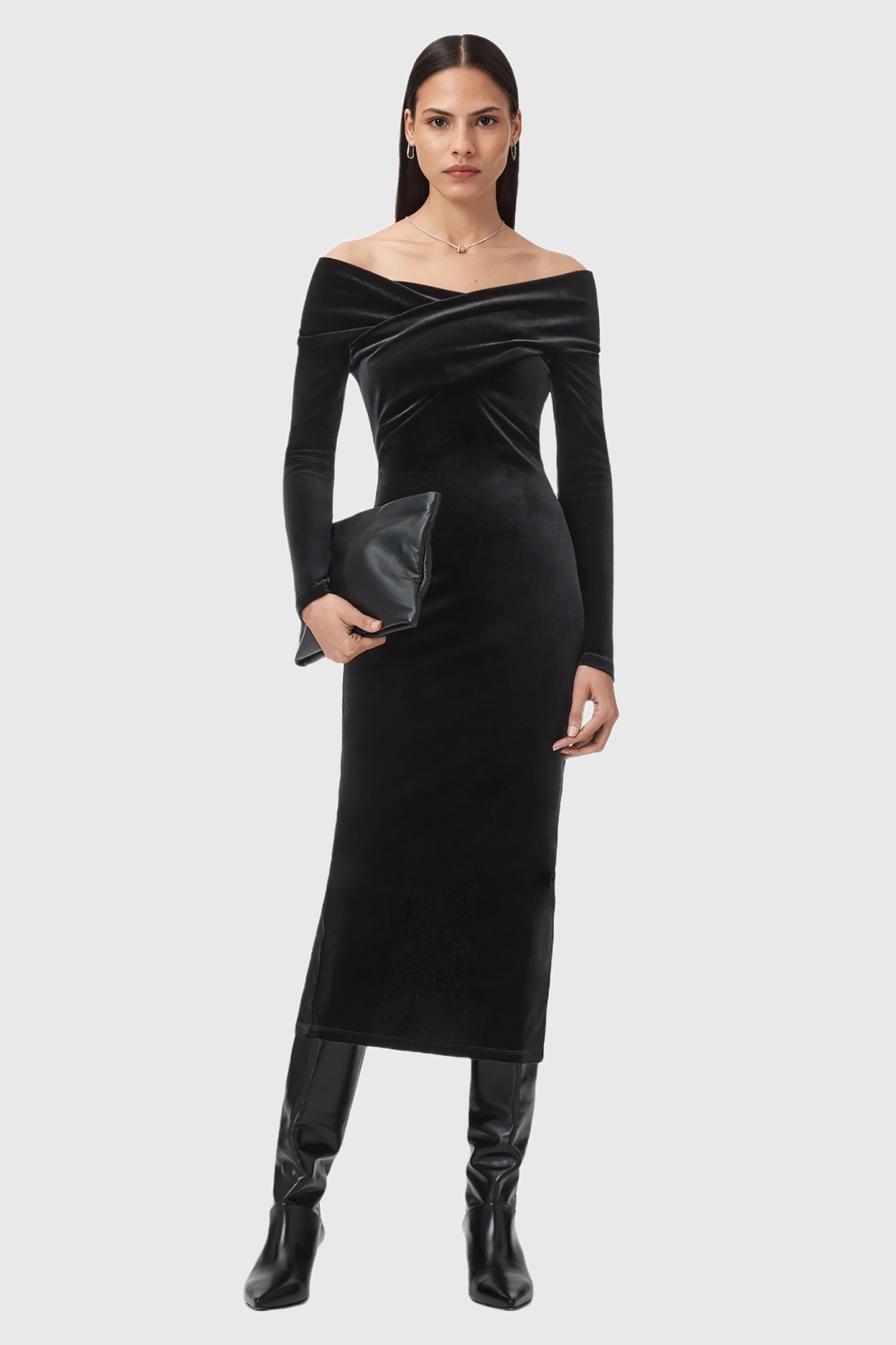 DELTA VELVET DRESS BLACK 2