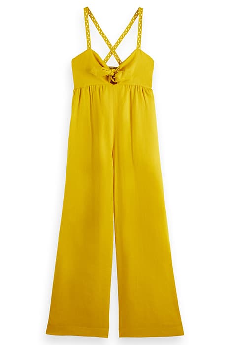 LINEN JUMPSUIT WITH TIE DETAIL PINEAPPLE by Scotch & Soda