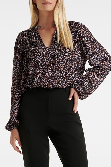 ERIKA RUCHED YOKE BOHO BLOUSE MARLO DITSY by Forever New