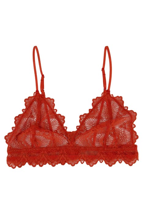 LACE TRIANGLE BRALETTE 001 PAPAYA PAPAYA by Understatement