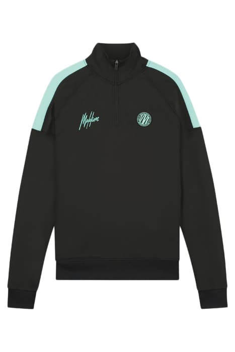 SPORT STRIKER QUARTERZIP BLACK/TURQUOISE by Malelions