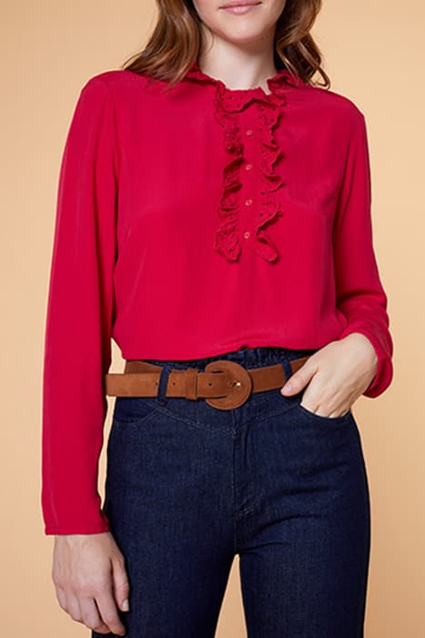 COLETA - FUCHSIA FLOWING BLOUSE WITH RUFFLES by ONE STEP