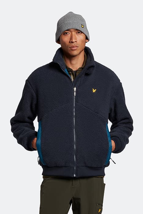 REVERSIBLE RECYCLED SHEARLING JACKET DARK NAVY by Lyle & Scott