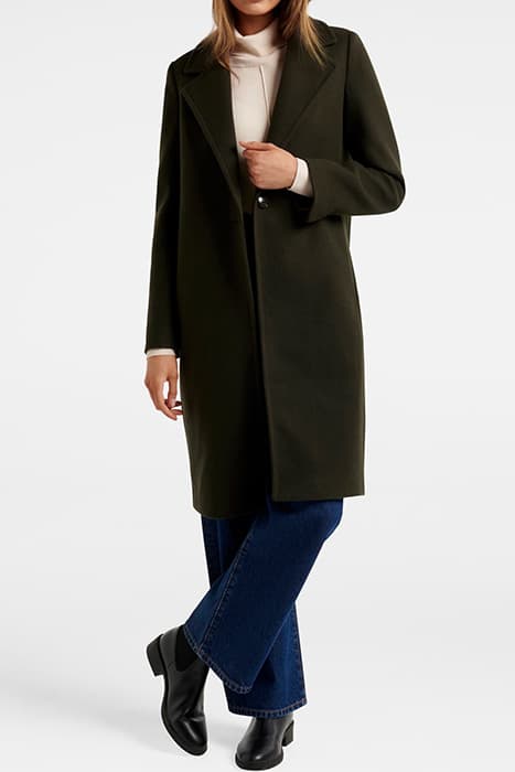 CARLA CROMBIE COAT DARK KHAKI by Forever New