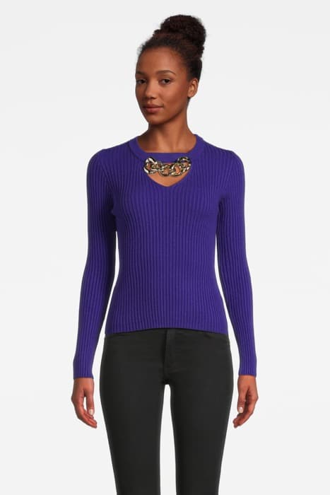 MEGATTERA MAGLIA COSTINA DEEP BLUE PURPLE by PINKO