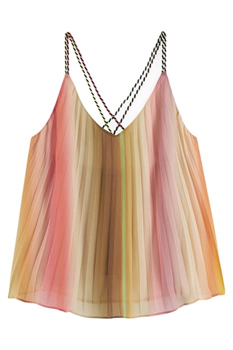 PLEATED RAINBOW TANK IN RECYCLED POLYESTER RAINBOW OMBRE by Scotch & Soda