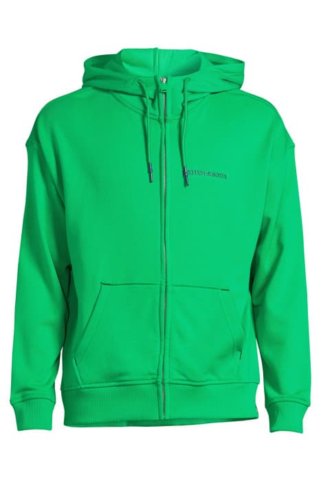 UNISEX ZIP-THRU HOODIE IN ORGANIC COTTON AMAZON GREEN by Scotch & Soda