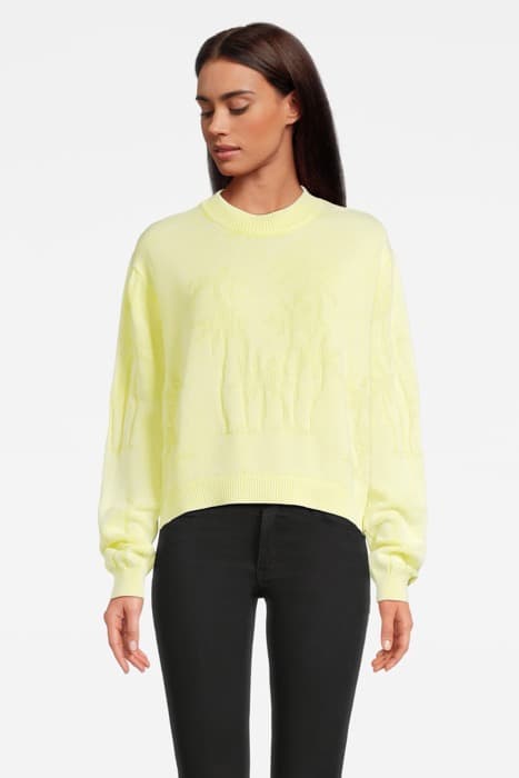 CROPPED PALM STRUCTURE PULLOVER LEMON by Scotch & Soda