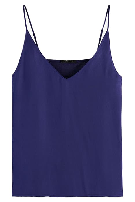 WOVEN/JERSEY V-NECK TANK NAVY by Scotch & Soda