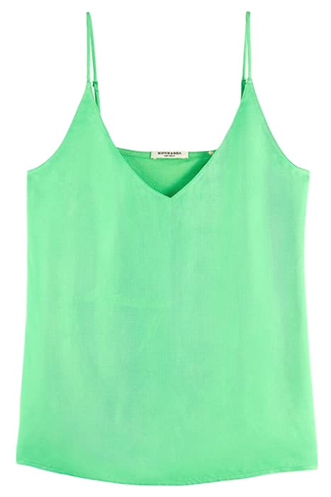 JERSEY TANK WITH WOVEN FRONT BRIGHT PARAKEET by Scotch & Soda