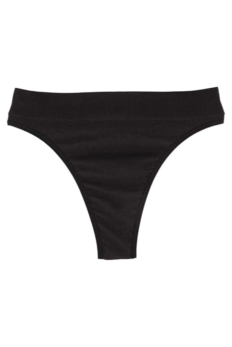 SEAMLESS RIBBED HIGH CUT STRING PASTIS BLACK by Understatement