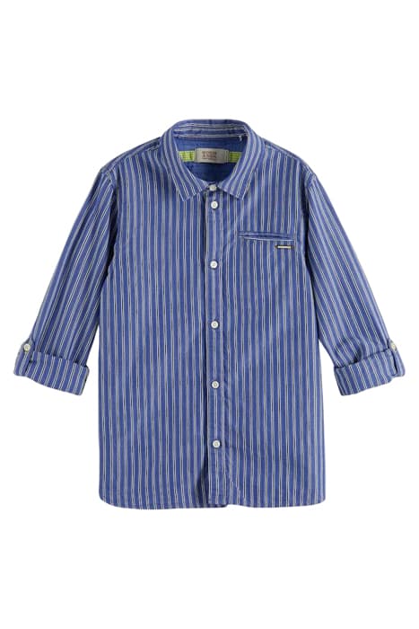 CLASSIC STRIPED LONG-SLEEVED SHIRT IN ORGANIC COTTON BLUE ST by Scotch & Soda