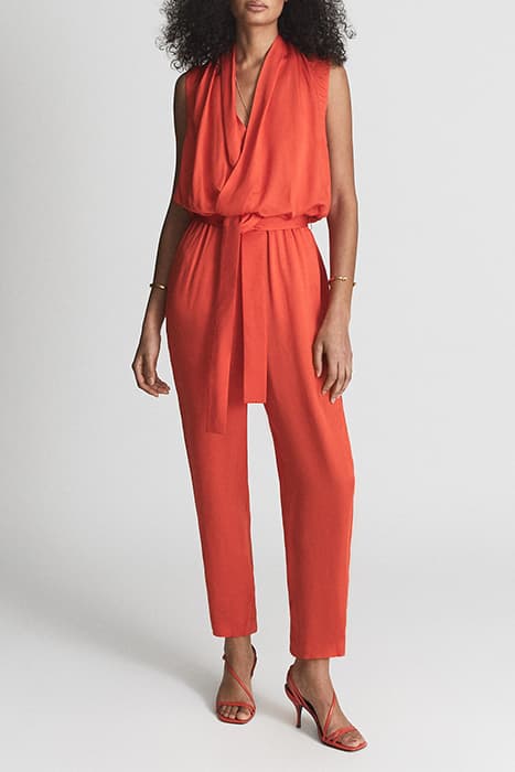 KALI-DRAPE JUMPSUIT ORANGE by Reiss