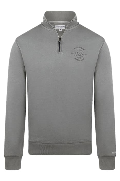 ZIP MOCK SWEATSHIRT MEDIUM GREY MELANGE by McGregor