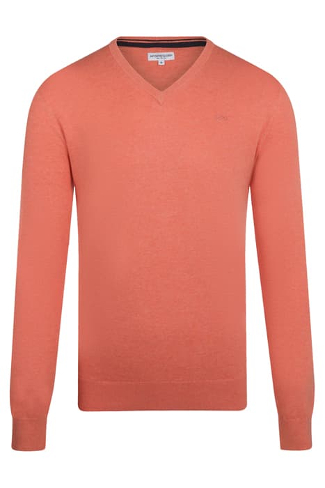 V- NECK SWEATER WITH NECKCONTRAST CORAL RED by McGregor