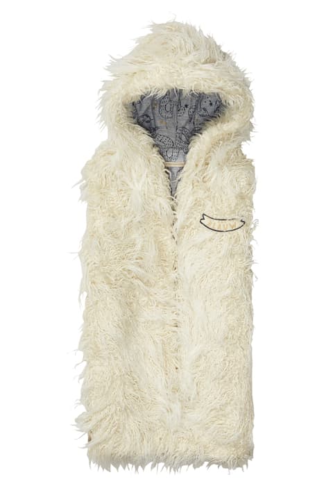 LONGER LENGTH VEST IN THE MIX WITH FAUX FUR & CHAMBRAY ECRU by Scotch & Soda