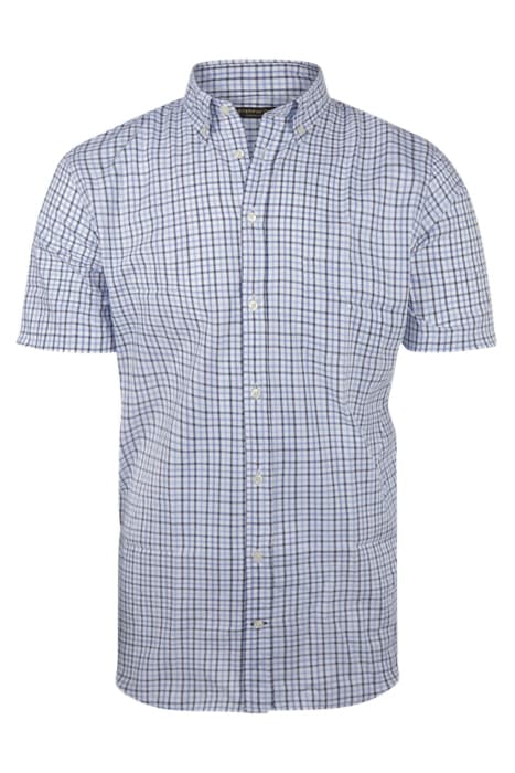 TWO TONE CHECK SHIRT SHORT SLEEVE LIGHT BLUE by Steppin' Out