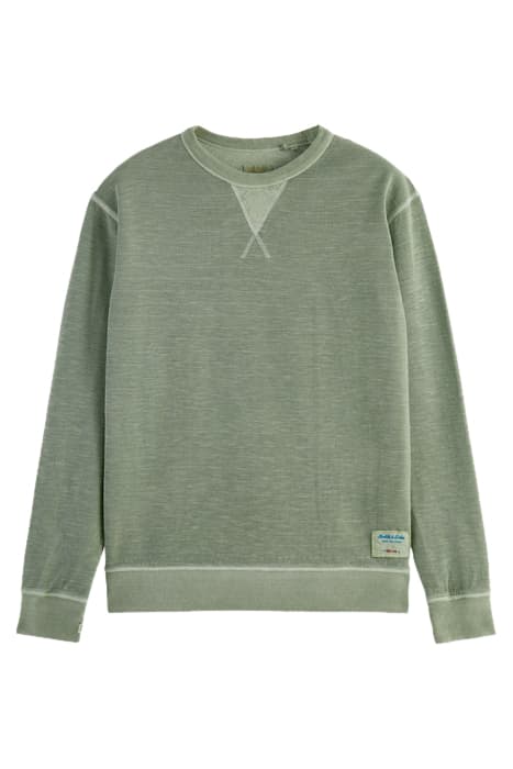 GARMENT-DYED STRUCTURED SWEATSHIRT KHAKI by Scotch & Soda