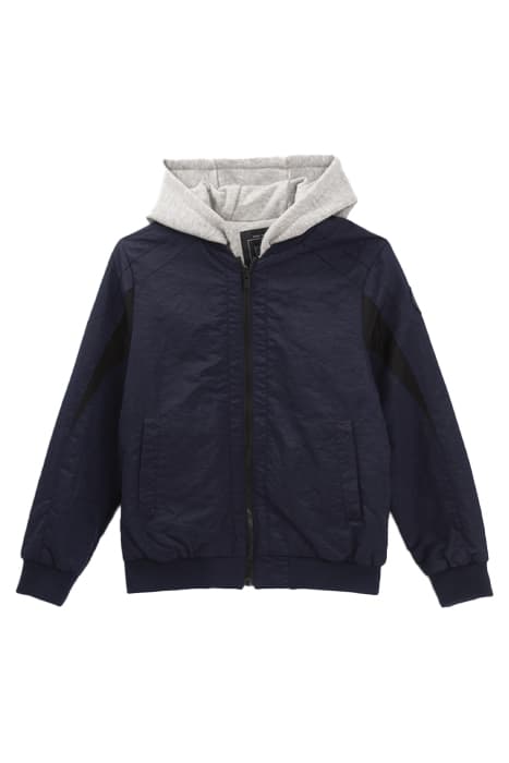 BOYS’ NAVY AND GREY MIXED FABRIC REVERSIBLE BOMBER JACKET by IKKS