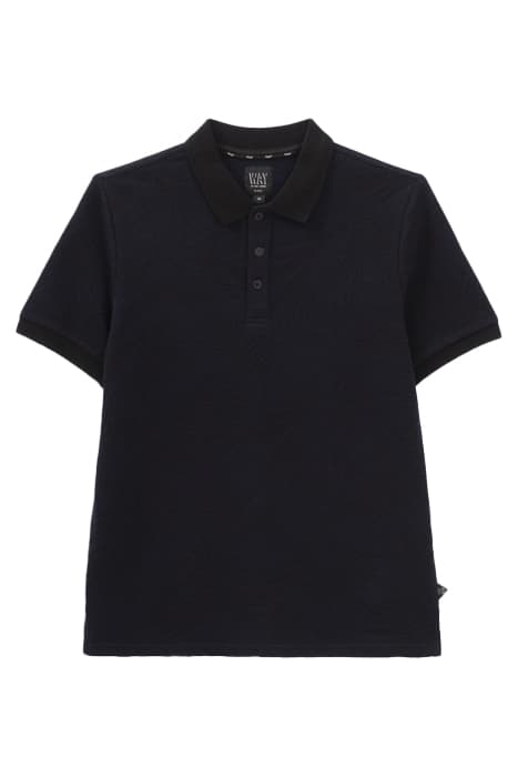 BOYS’ NAVY PALM TREE JACQUARD POLO SHIRT by IKKS