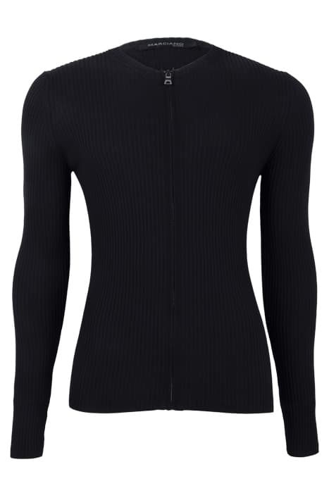 SWEATER FULL ZIP RIB JET BLACK by Marciano by Guess