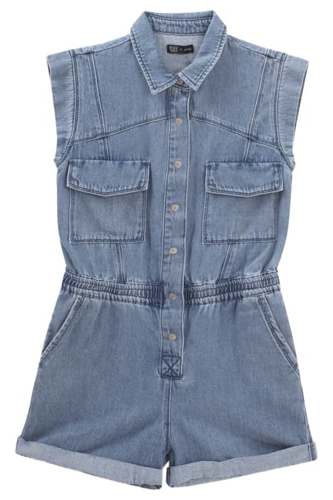 GIRLS’ BLUE DENIM PLAYSUIT WITH PLACED SEAMS by IKKS