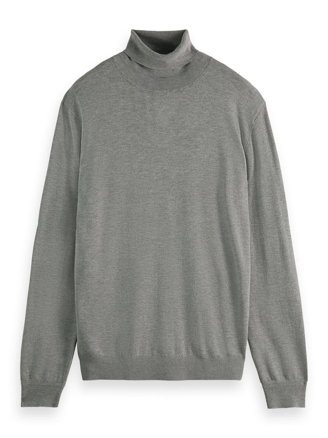 ECOVERO VISCOSE-BLEND TURTLENECK PULLOVER GREY MELANGE by Scotch & Soda