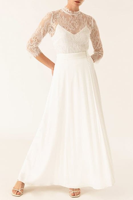 BRIDAL SKIRT WITH BUTTONS LONG SNOW WHITE by Ivy Oak