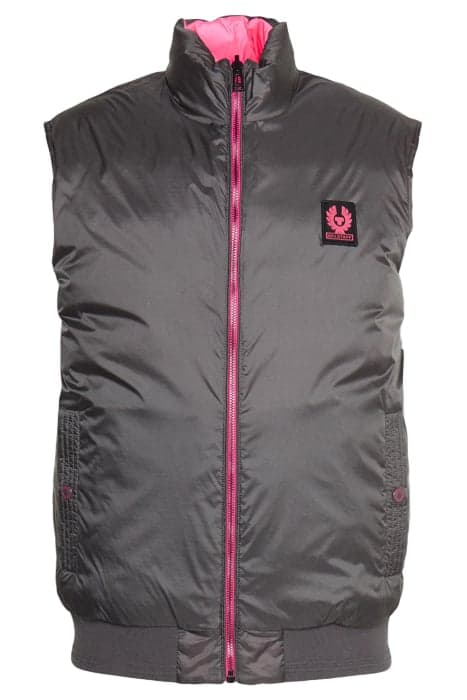 REVERSIBLE FLASH CIRCUIT GILET GRANITE GREY / NEON PINK by Belstaff