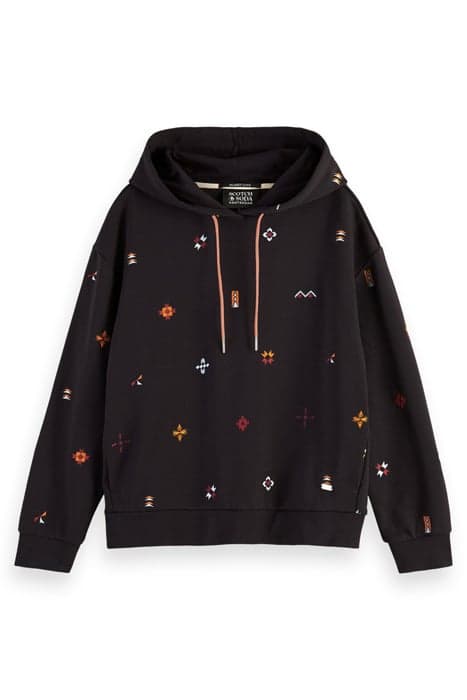 ALL-OVER EMBROIDERY RELAXED FIT HOODIE BLACK SKY by Scotch & Soda