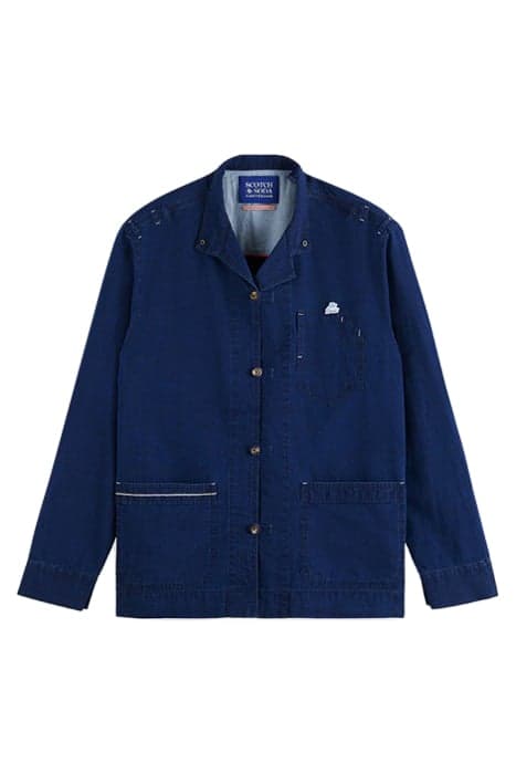 INDIGO LINEN JAPANESE INSPIRED SHIRT JACKET by Scotch & Soda