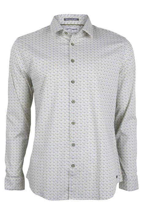 SHIRT ALLOVER PRINTED STRETCH LIGHT GREEN by No Excess