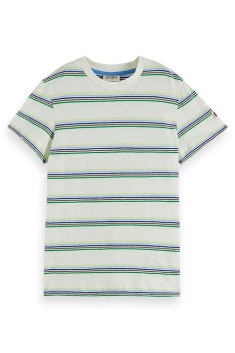 RELAXED-FIT YARN-DYED STRIPED COTTON LINEN T-SHIRT MULTICOLO by Scotch & Soda