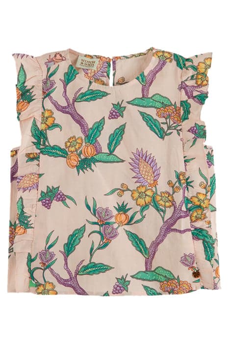 ALL-OVER PRINTED SLEEVELESS RUFFLE DETAIL TOP FLOWER GARDEN by Scotch & Soda