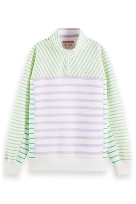 STRIPED RELAXED-FIT HALF-ZIP SWEATER by Scotch & Soda