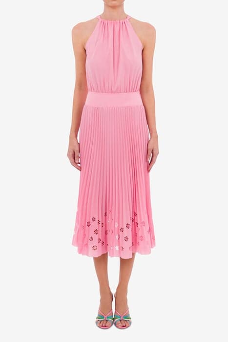 AJOUR CRÊPE DE CHINE DRESS PINK by Moschino