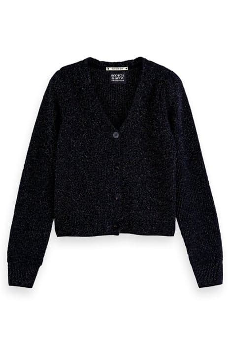 COSY LUREX GATHERED SHOULDER CARDIGAN BLACK SKY by Scotch & Soda