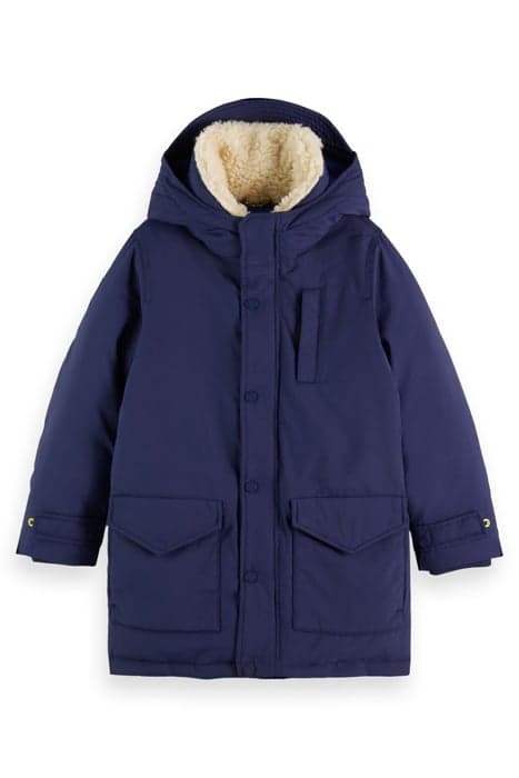 TEDDY COLLAR RECYCLED NYLON JACKET WITH REPREVE® FILLING NAV by Scotch & Soda