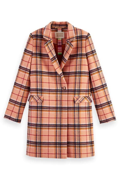 CLASSIC WOOL BLEND TAILORED COAT WINTER PEACH CHECK by Scotch & Soda