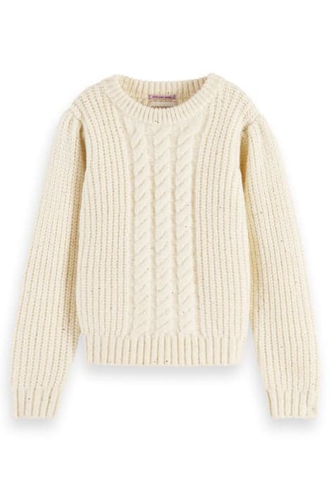 SEQUIN CABLE KNIT PULLOVER OFF WHITE by Scotch & Soda