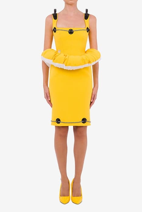 NAUTICAL DETAILS CREPE DRESS YELLOW by Moschino