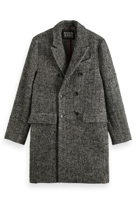 HERRINGBONE WOOL-BLEND DOUBLE-BREASTED COAT COMBO A by Scotch & Soda