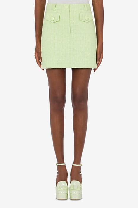 TEDDY BUTTONS TWEED MINISKIRT GREEN by Moschino