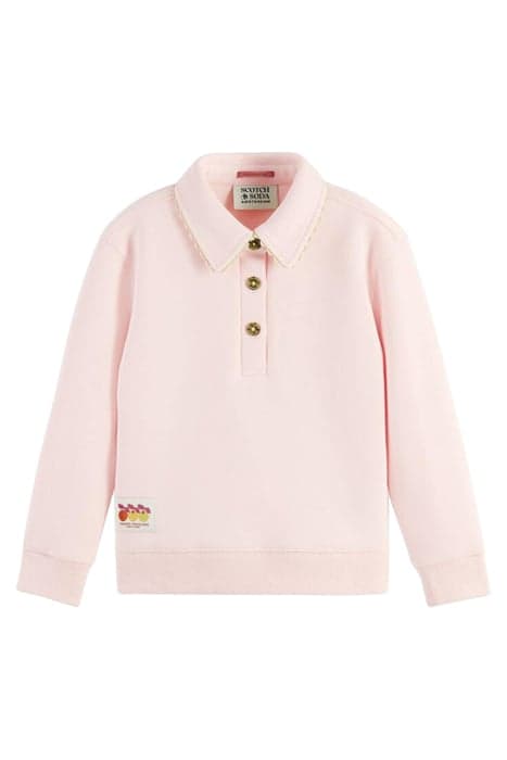 RELAXED-FIT POLO-COLLAR SWEATSHIRT PEACH by Scotch & Soda